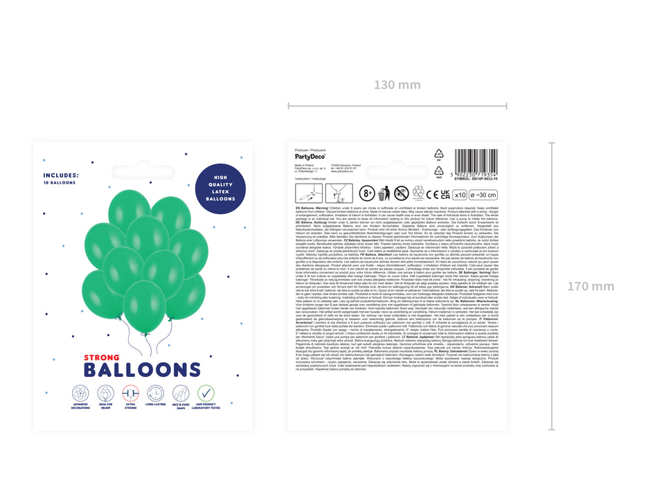 10 Stk. Luftballon Ø30cm "Uni Pastell" | Grün
