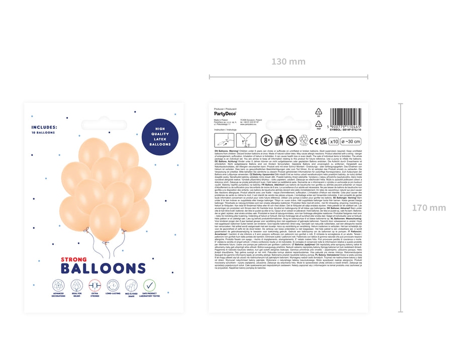 10 Stk. Luftballon Ø30cm "Uni Metallic" | Lachs