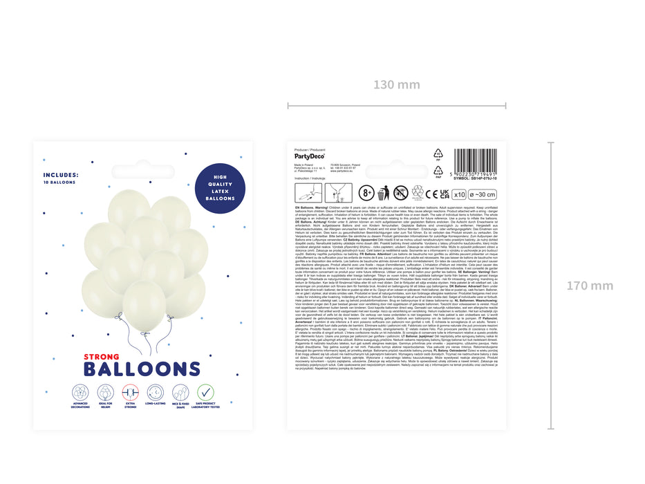 10 Stk. Luftballon Ø30cm "Uni Pastell" | Creme