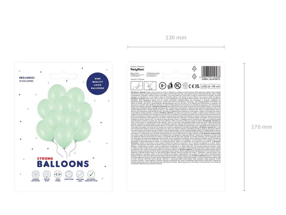 10 Stk. Luftballon Ø30cm "Uni Pastell" | Pistazie