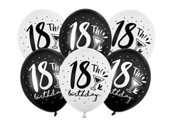 Latexballon Ø30cm "Happy Birthday" Schwarz | 6 Stk. #18