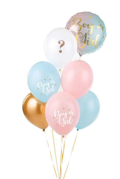 Latexballon Ø30cm "Boy or Girl" | 6 Stk. - Blau/Rosa