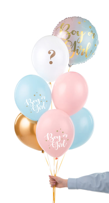 Latexballon Ø30cm "Boy or Girl" | 6 Stk. - Blau/Rosa