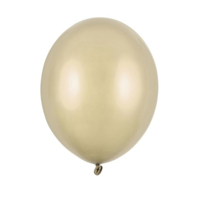 100 Stk. Luftballon Ø12cm "Uni Metallic" |  Kalt Gold