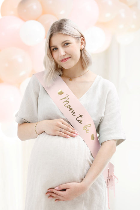 Schärpe "Mom to Be" für Babyshower | Rosa