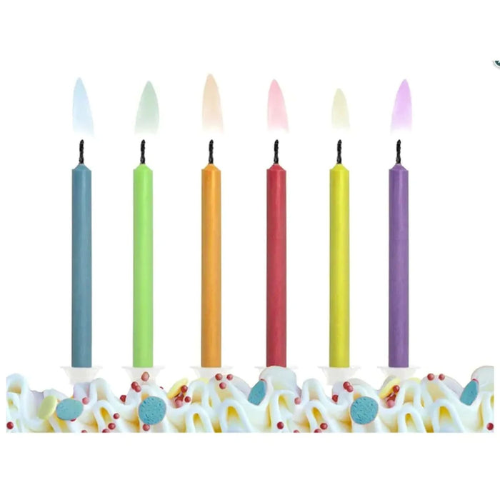 Geburtstagskerzen mit bunten Flammen | 6 cm/ 6 Stück