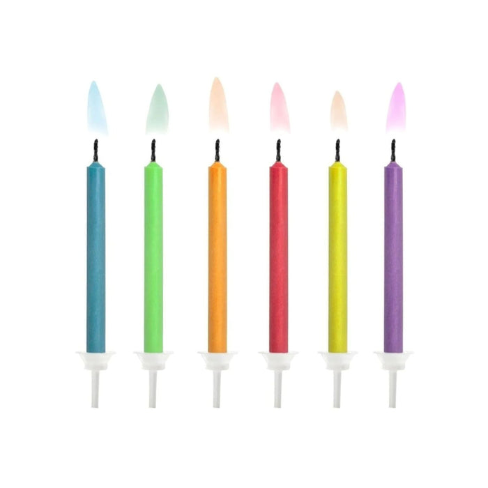 Geburtstagskerzen mit bunten Flammen | 6 cm/ 6 Stück
