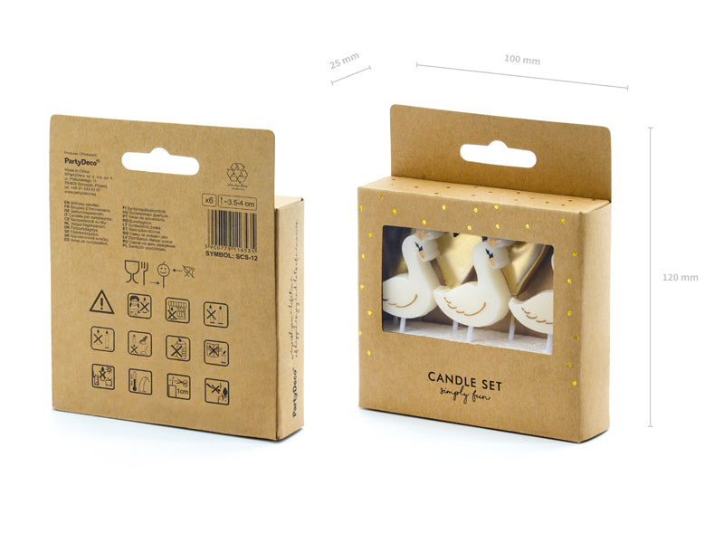 Geburtstagskerzen Lovely Swan | 3.5 cm - 6 Stk.