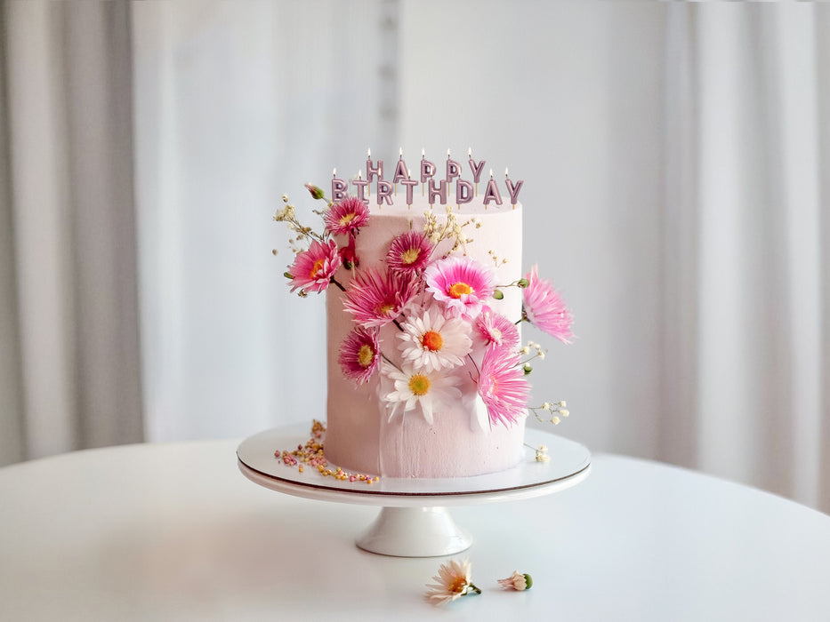 Geburtstagskerzen "Happy Birthday"  2,5 cm | Roségold