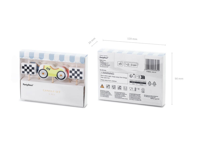 Geburtstagskerzen Rennautos | 2-3 cm - 5 Stk.
