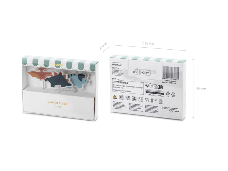 Geburtstagskerzen Dinosaurier | 3 cm - 3 Stk.