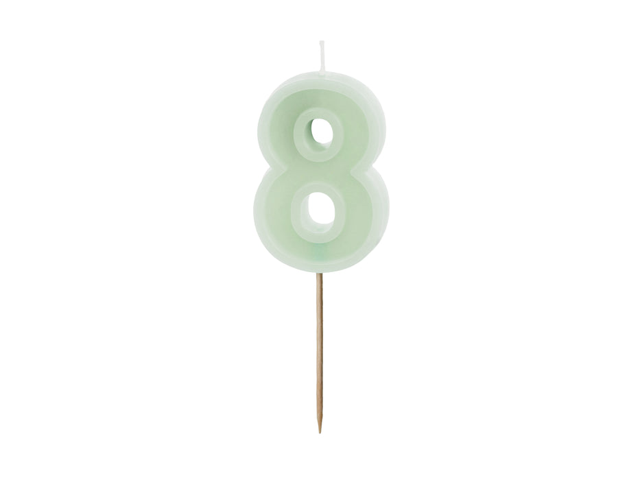 Kerzenzahl #8 | 6 cm Grün
