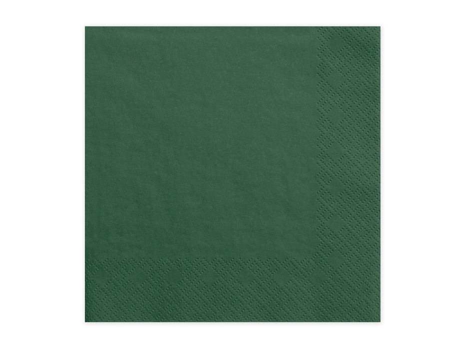 Servietten Uni 33x33 cm/ 20St. Waldgrün
