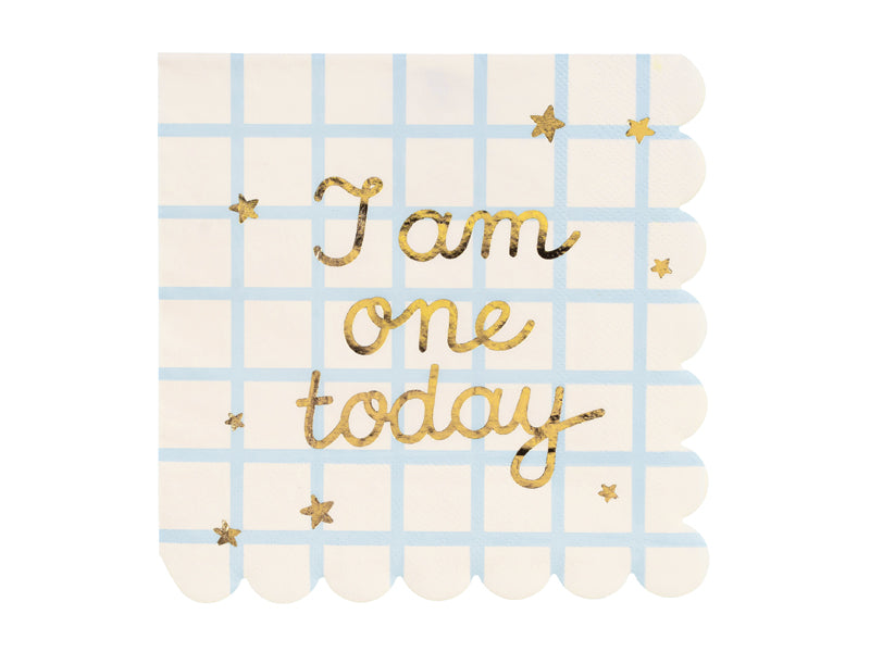 Servietten "I am one today" 12Stk./33x33cm | Blau