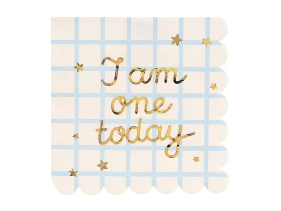 Servietten "I am one today" 12Stk./33x33cm | Blau