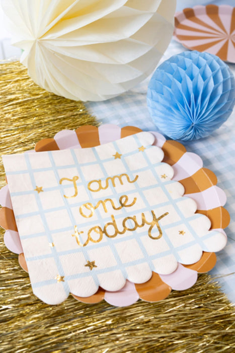Servietten "I am one today" 12Stk./33x33cm | Blau