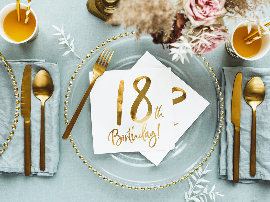 Servietten "Birthday Gold" 20Stk./33x33cm | #18