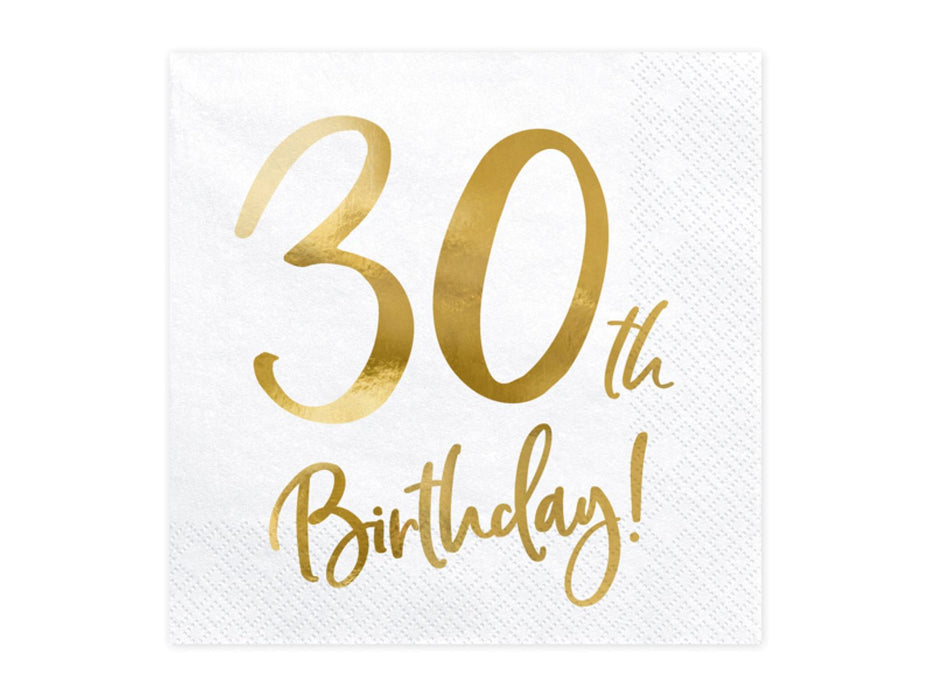 Servietten "Birthday Gold" 20Stk./33x33cm | #30