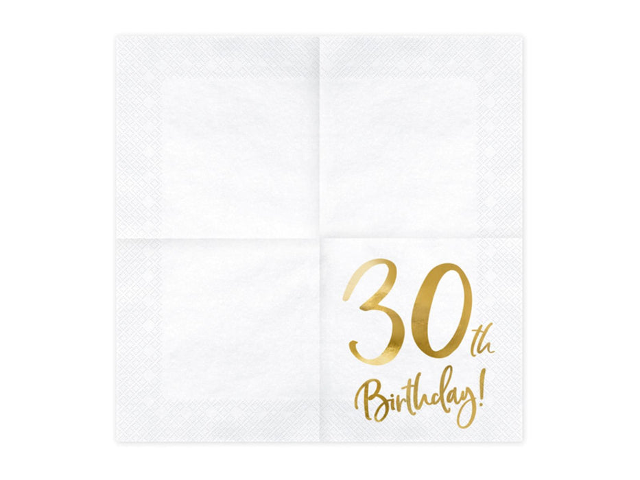 Servietten "Birthday Gold" 20Stk./33x33cm | #30