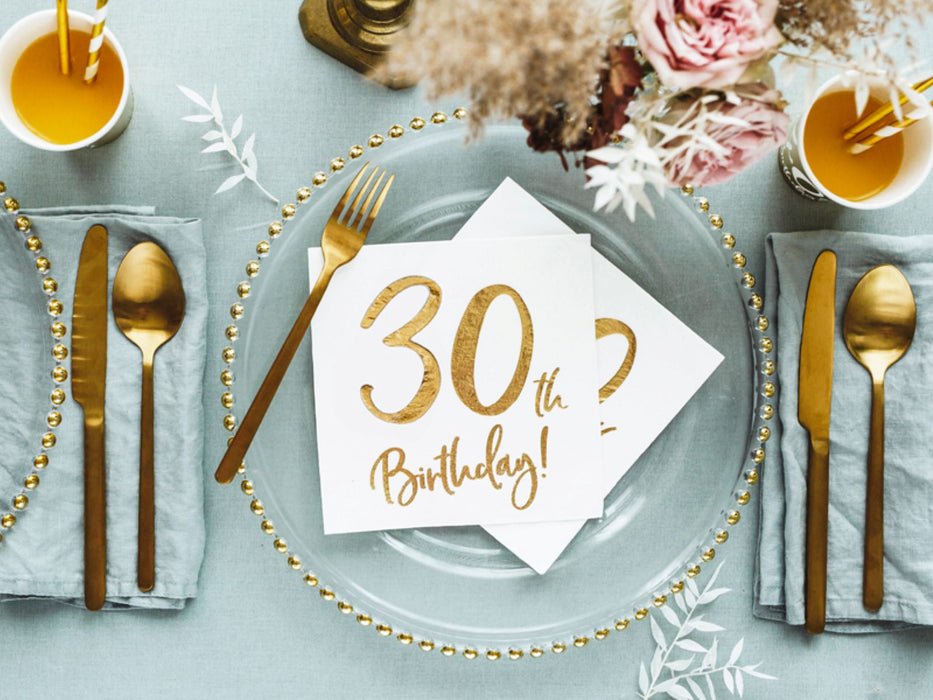 Servietten "Birthday Gold" 20Stk./33x33cm | #30