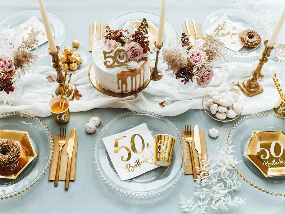 Servietten "Birthday Gold" 20Stk./33x33cm | #50