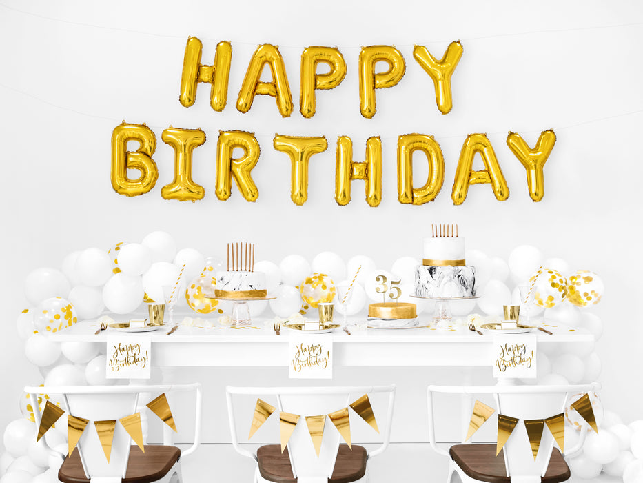 Servietten "Happy Birthday Gold" 20Stk./33x33cm
