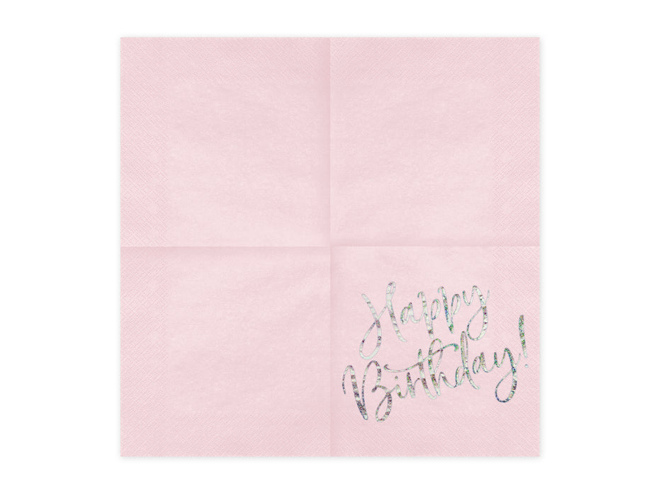 Servietten Happy Birthday 33x33cm/20St. Pink