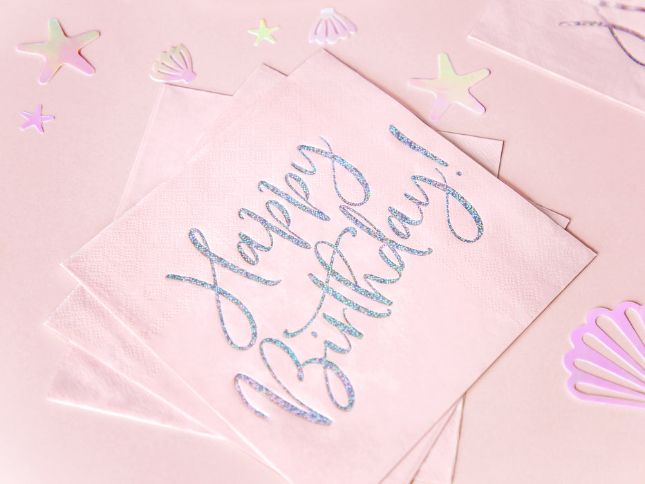 Servietten Happy Birthday 33x33cm/20St. Pink