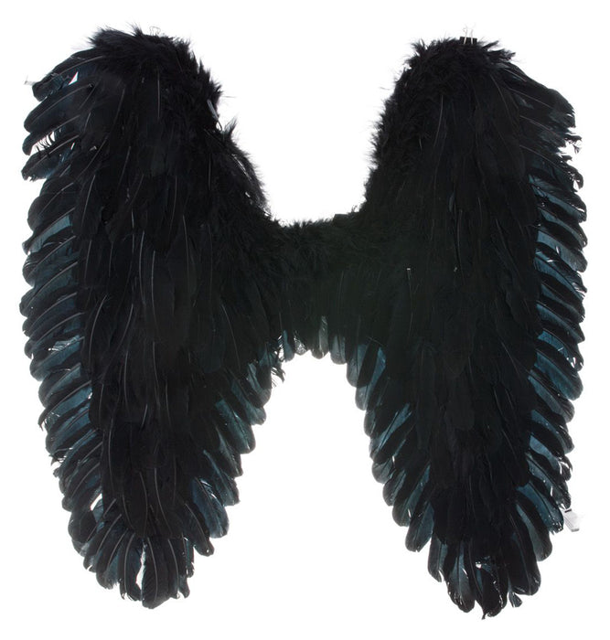 Engelsflügel aus Federn - 70 x 65 cm | Farbwahl zum Engelskostüm Teufel Karneval