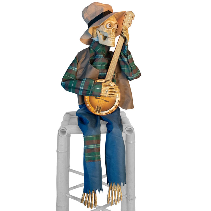 Skelett mit Banjo - Animiert | 98 x 31 x 27 cm