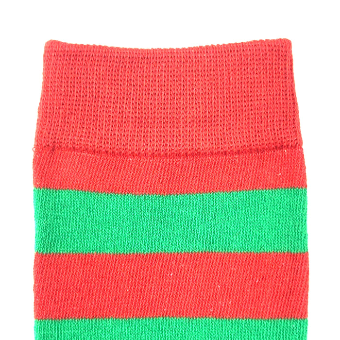 Overknees Kniestrümpfe "Ringelstrümpfe" | Grün Rot gestreift