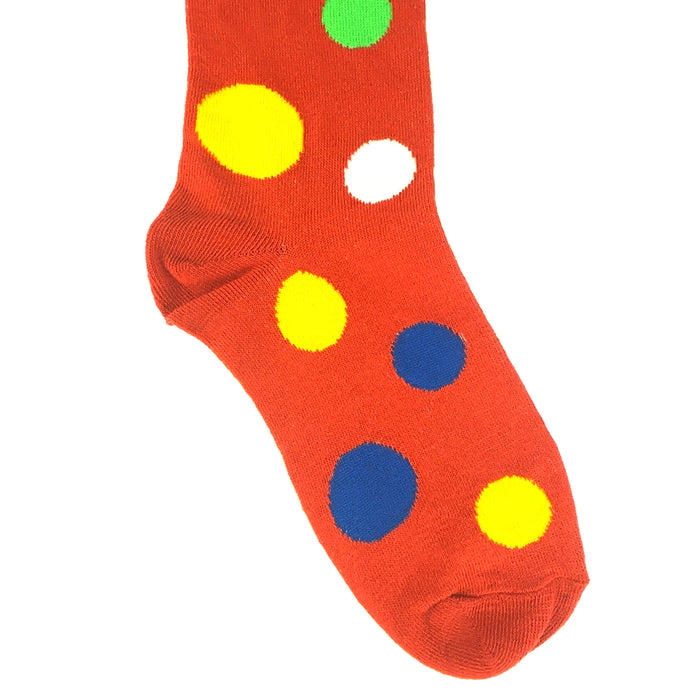 Overknees Clown Kniestrümpfe "Polka Dot" - 414039 | Rot Bunt