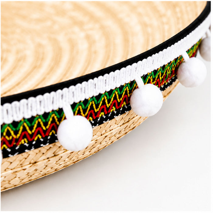 Mexikaner Sombrero mit Troddeln - Ø 60 cm | Natur