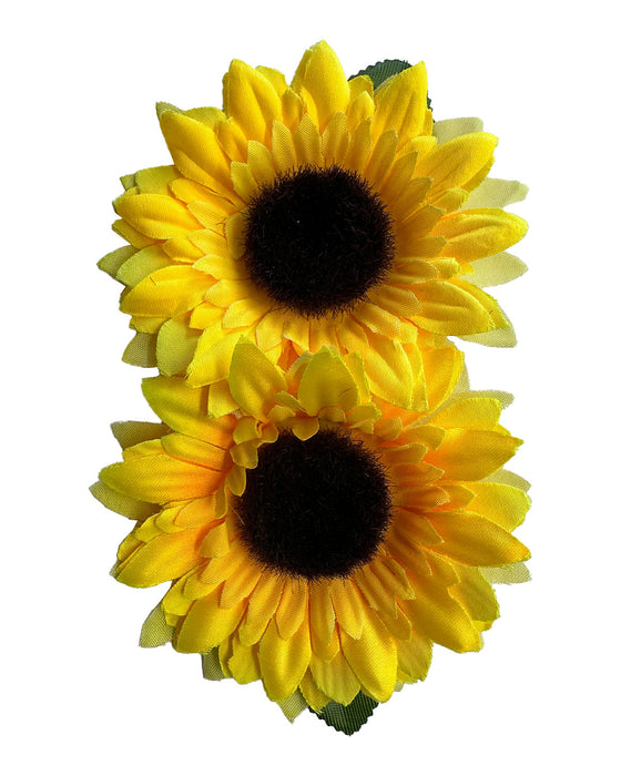 Sonnenblumen Haarspange zum Gärtner Kostüm  | Gelb 5er Set