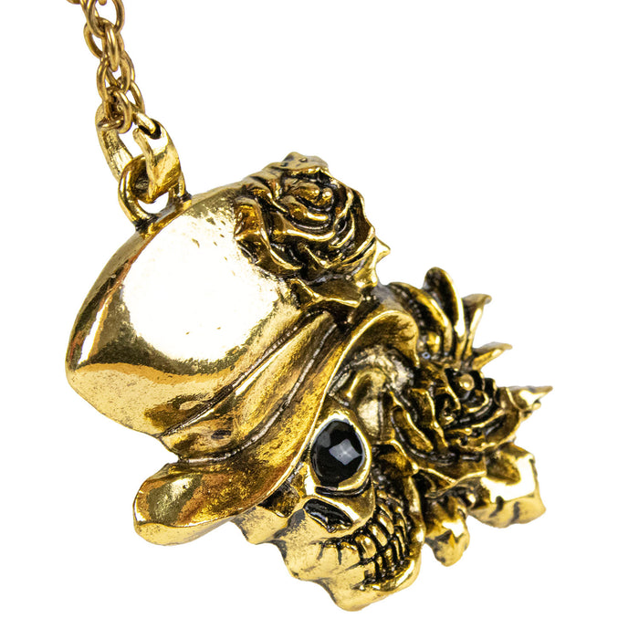 Day of the Dead Halskette mit Ohrringen | Gold