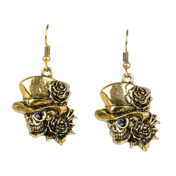 Day of the Dead Halskette mit Ohrringen | Gold