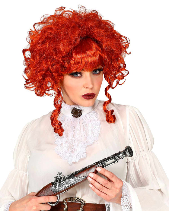 Viktorianische Steampunk Perücke für Damen | Hochsteckfrisur Rot