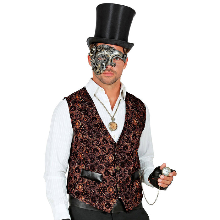 Steampunk Weste für Herren mit Zahnrädern - 48182 | Viktorianisches Kostüm