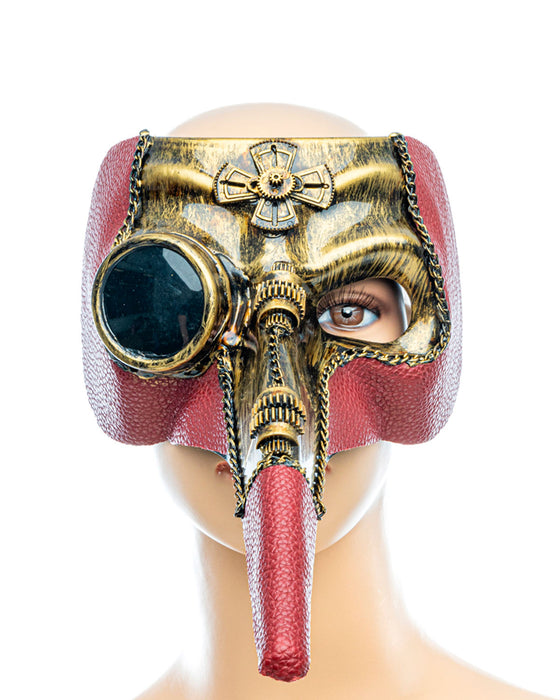 Halloween Steampunk Pest Maske "Plague Doctor" | Bronze Bordeaux