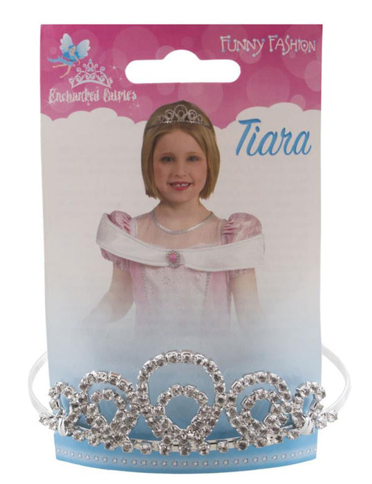 Silberne Strass Krone für Kinder | Tiara zum Prinzessin Kostüm