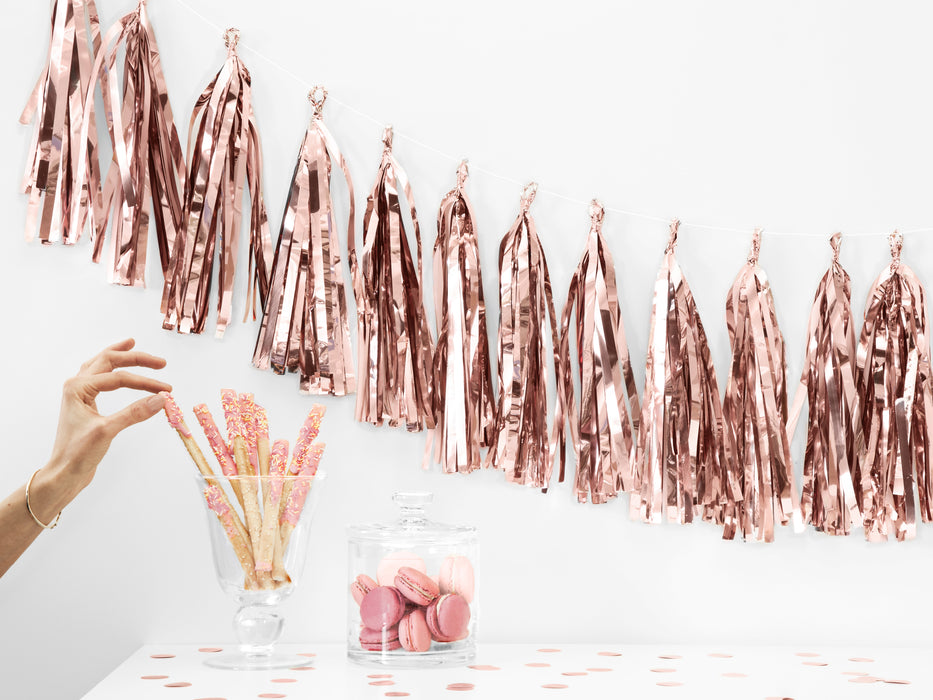 Girlande Quasten Rosegold 12Stk./200cm