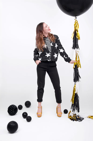 Girlande Quasten Schwarz-Gold | 12Stk./200cm
