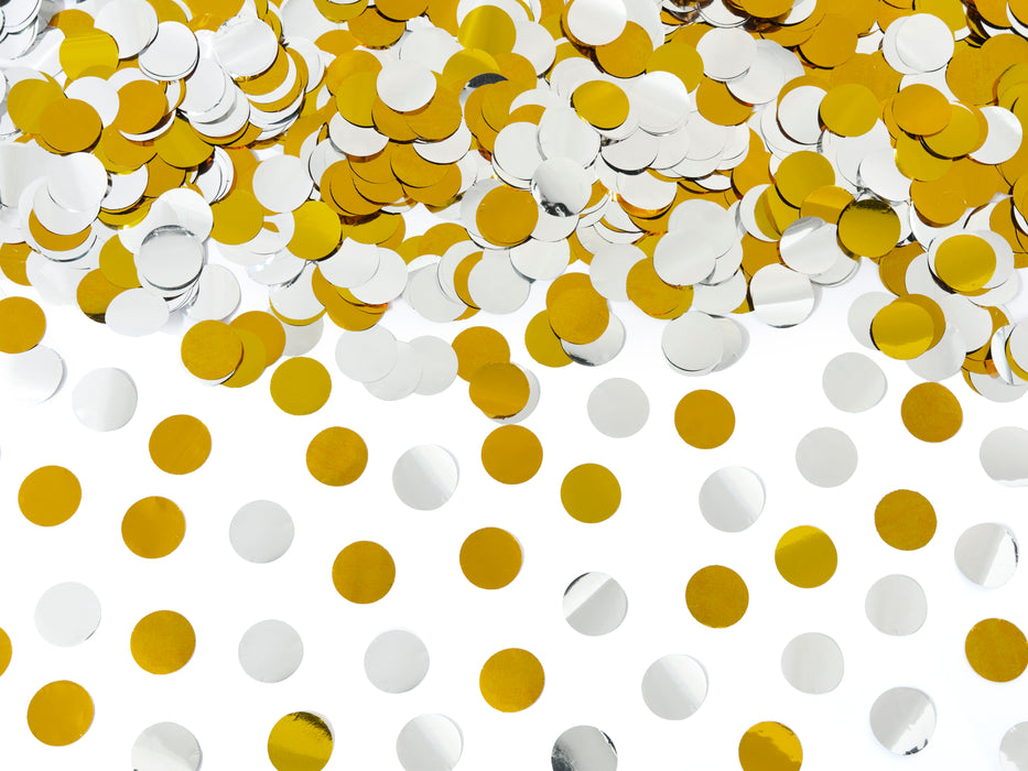 Konfettishooter Circles Gold/Silber 40cm