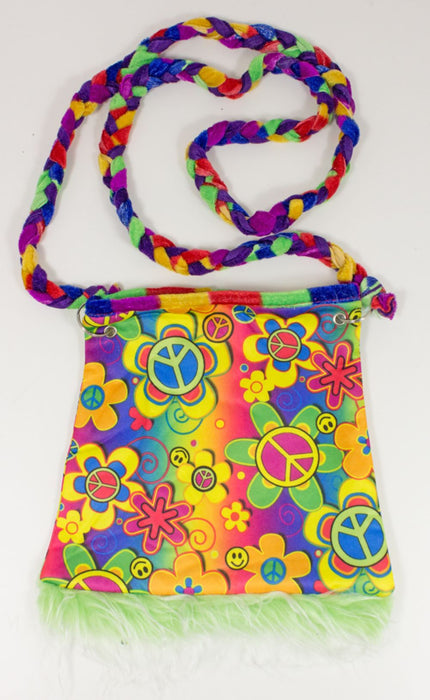 Hippie Peace Handtasche "Flower Power" - Bunt | 70er Jahre Kostüm Zubehör