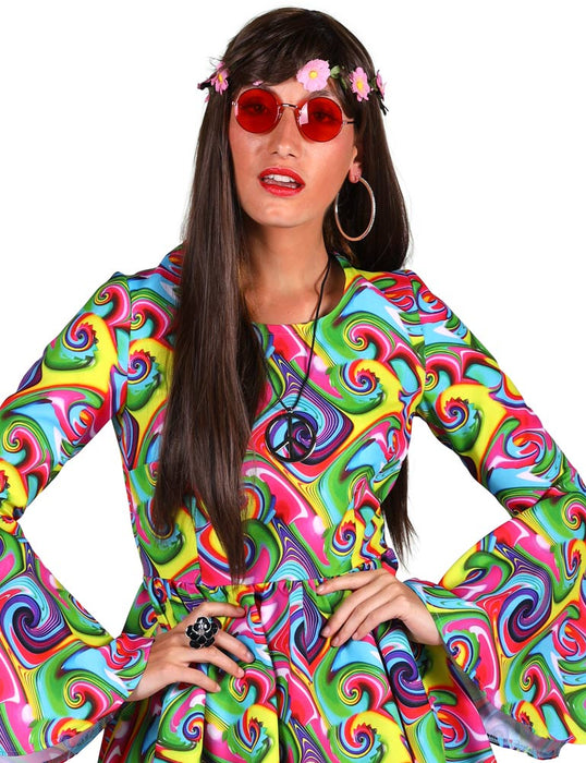 Hippie Kostüm "Daisy" für Damen - Zitrone | 60er 70er Jahre Flower Kleid