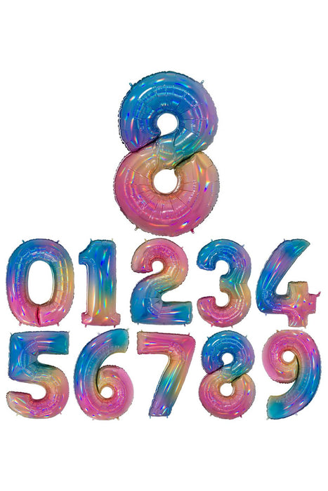 Riesenzahl Folienballon 40"/102cm | Regenbogen