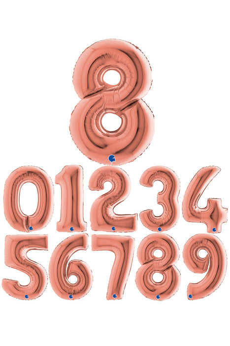 Riesenzahl Folienballon 26"/66cm | Rosegold