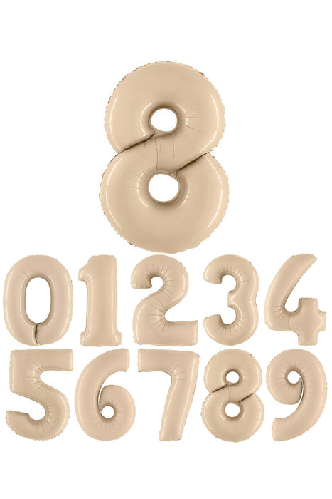 Riesenzahl Folienballon 26"/66cm | Satin Cream #9