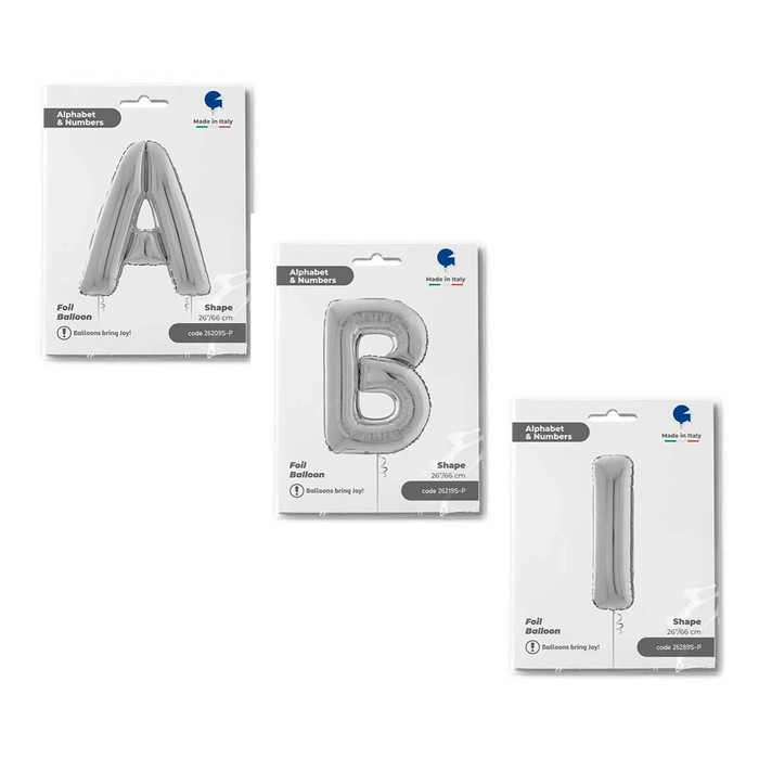 ABI Folienballon-Set Silber 66 cm – Riesenbuchstaben A+B+I | Heliumgeeignet
