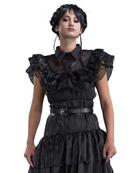 Kostüm "Wednesday" für Damen | Ballkleid Rabenball Schwarz - Addams Family